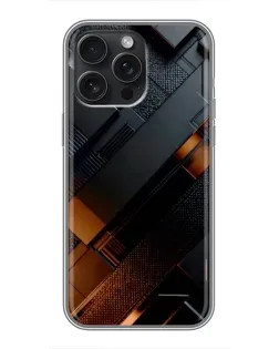 Чохол для iPhone 15 Pro Max з картинкою «Чорні геометричні блоки»