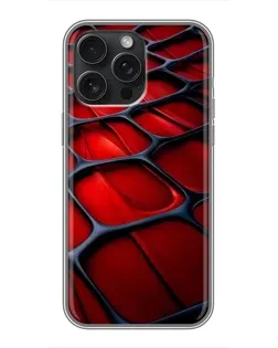 Чохол для iPhone 15 Pro Max з картинкою «Червона глянцева сітка»