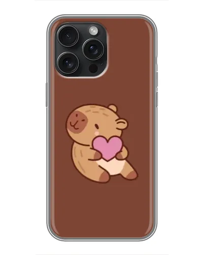 Чохол для iPhone 15 Pro Max з картинкою «Капібара з серцем» Чохол для iPhone 15 Pro Max з картинкою «Капібара з серцем»