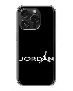 Чохол для iPhone 15 Pro з картинкою «Jordan White Logo»