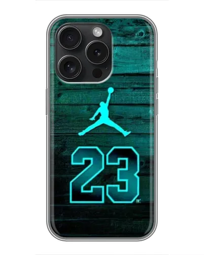 Чехол для iPhone 15 Pro с картинкой «Jordan Cyan 23»