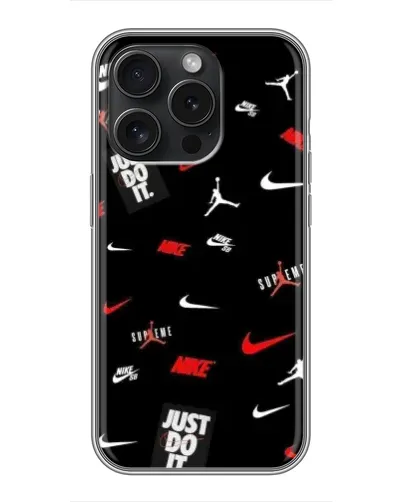 Чехол для iPhone 15 Pro с картинкой «Nike Mix Pattern»