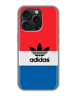 Чехол для iPhone 15 Pro с картинкой «Adidas Retro Block»