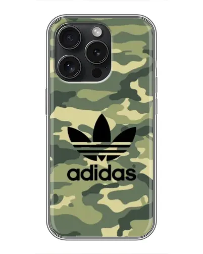 Чехол для iPhone 15 Pro с картинкой «Милитари стиль Adidas» Чехол для iPhone 15 Pro с картинкой «Милитари стиль Adidas»