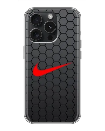 Чехол для iPhone 15 Pro с картинкой «Nike — карбоновая сетка» Чехол для iPhone 15 Pro с картинкой «Nike — карбоновая сетка»