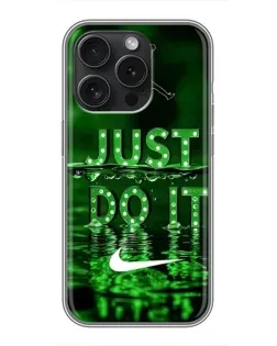 Чехол для iPhone 15 Pro с картинкой «Зеленый неоновый Nike»