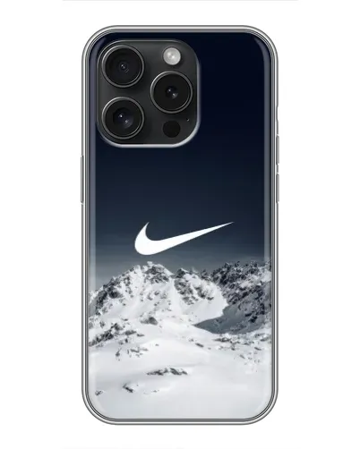 Чехол для iPhone 15 Pro с картинкой «Nike — зимние горы» Чехол для iPhone 15 Pro с картинкой «Nike — зимние горы»