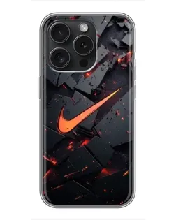 Чехол для iPhone 15 Pro с картинкой «Nike — эффект разломов»