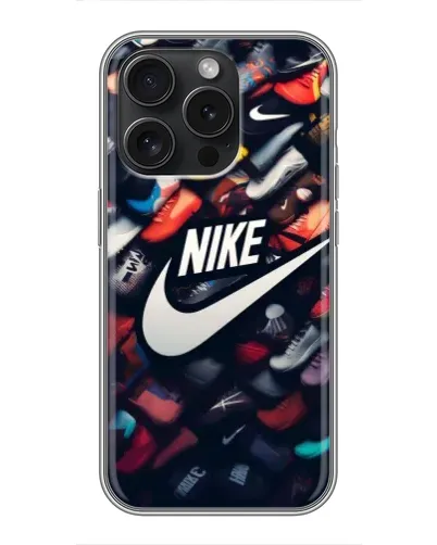 Чехол для iPhone 15 Pro с картинкой «Коллекция кроссовок Nike» Чехол для iPhone 15 Pro с картинкой «Коллекция кроссовок Nike»