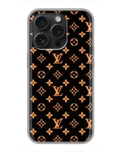 Чехол для iPhone 15 Pro с картинкой «Золотая монограмма LV»