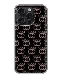 Чехол для iPhone 15 Pro с картинкой «Классическая монограмма Gucci»