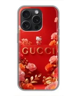 Чехол для iPhone 15 Pro с картинкой «Gucci — золотой сад»