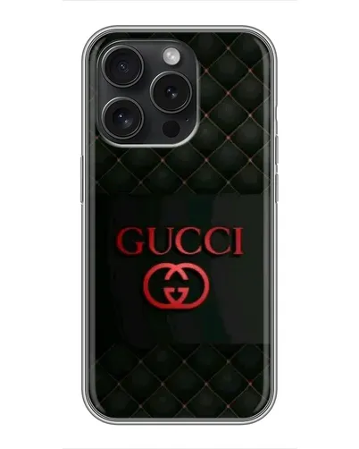 Чехол для iPhone 15 Pro с картинкой «Gucci — стеганый черный» Чехол для iPhone 15 Pro с картинкой «Gucci — стеганый черный»