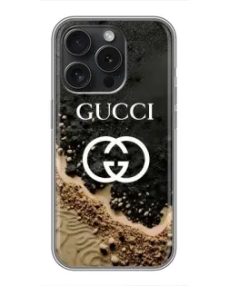 Чехол для iPhone 15 Pro с картинкой «Gucci — песчаные дюны»