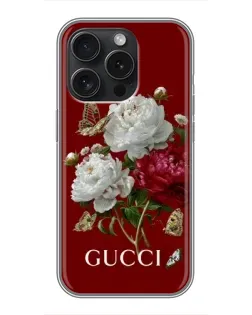 Чехол для iPhone 15 Pro с картинкой «Gucci —  сад»