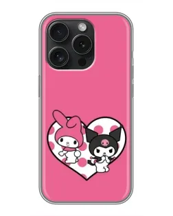 Чохол для iPhone 15 Pro з картинкою «Kuromi та My Melody» Чохол для iPhone 15 Pro з картинкою «Kuromi та My Melody»