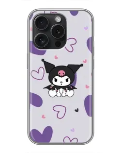 Чохол для iPhone 15 Pro з картинкою «Kuromi та лавандові серця» Чохол для iPhone 15 Pro з картинкою «Kuromi та лавандові серця»