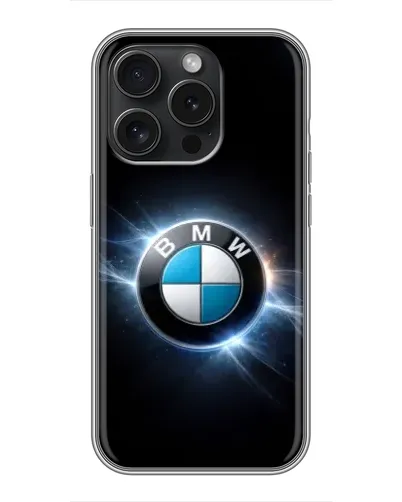 Чехол для iPhone 15 Pro с картинкой «BMW — неоновое сияние» Чехол для iPhone 15 Pro с картинкой «BMW — неоновое сияние»