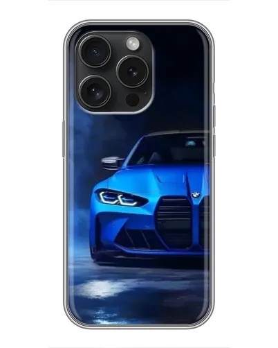 Чехол для iPhone 15 Pro с картинкой «Голубая BMW M4» Чехол для iPhone 15 Pro с картинкой «Голубая BMW M4»