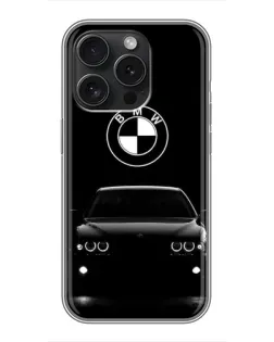 Чехол для iPhone 15 Pro с картинкой «BMW — взгляд из темноты»