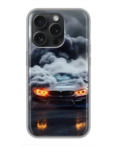 Чехол для iPhone 15 Pro с картинкой «BMW в дыму» Чехол для iPhone 15 Pro с картинкой «BMW в дыму»