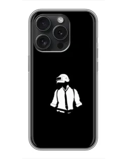 Чехол для iPhone 15 Pro с картинкой «PUBG — белый шлем»