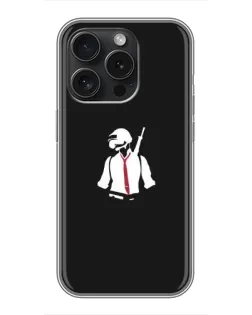 Чехол для iPhone 15 Pro с картинкой «PUBG — силуэт воина»