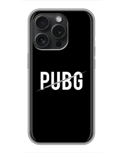 Чехол для iPhone 15 Pro с картинкой «PUBG — белый логотип» Чехол для iPhone 15 Pro с картинкой «PUBG — белый логотип»