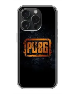 Чехол для iPhone 15 Pro с картинкой «PUBG — золотой логотип»