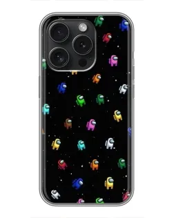 Чехол для iPhone 15 Pro с картинкой «Экипаж Among Us» Чехол для iPhone 15 Pro с картинкой «Экипаж Among Us»