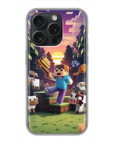 Чехол для iPhone 15 Pro с картинкой «Стив на ферме» Чехол для iPhone 15 Pro с картинкой «Стив на ферме»