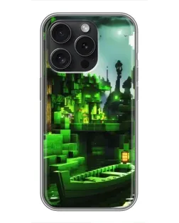 Чехол для iPhone 15 Pro с картинкой «Minecraft лесной пейзаж» Чехол для iPhone 15 Pro с картинкой «Minecraft лесной пейзаж»