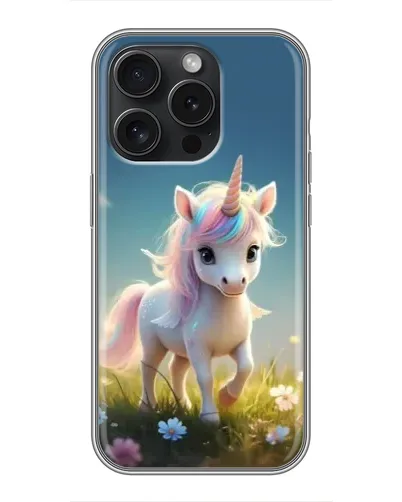 Чехол для iPhone 15 Pro с картинкой «Единорог на поляне» Чехол для iPhone 15 Pro с картинкой «Единорог на поляне»