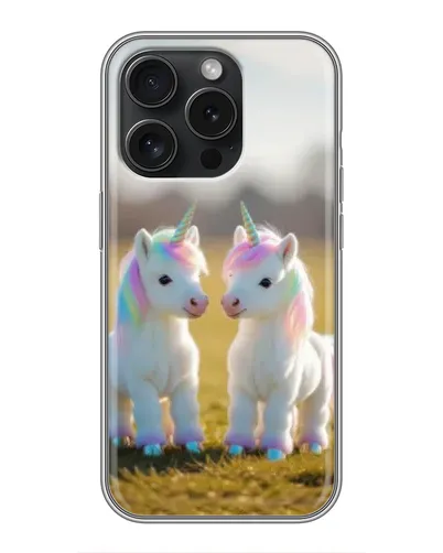 Чехол для iPhone 15 Pro с картинкой «Пара единорогов» Чехол для iPhone 15 Pro с картинкой «Пара единорогов»