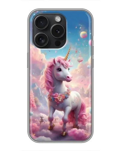 Чехол для iPhone 15 Pro с картинкой «Единорог среди облаков» Чехол для iPhone 15 Pro с картинкой «Единорог среди облаков»