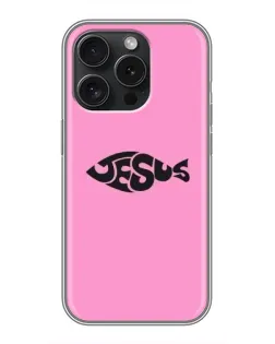 Чехол для iPhone 15 Pro с картинкой «Розовый символ  Jesus»