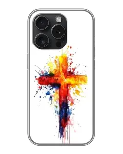 Чехол для iPhone 15 Pro с картинкой «Акварельный крест»