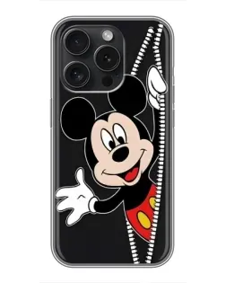 Чехол для iPhone 15 Pro с картинкой «Микки раздвигает стены»