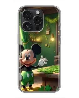 Чехол для iPhone 15 Pro с картинкой «Микки в мастерской»