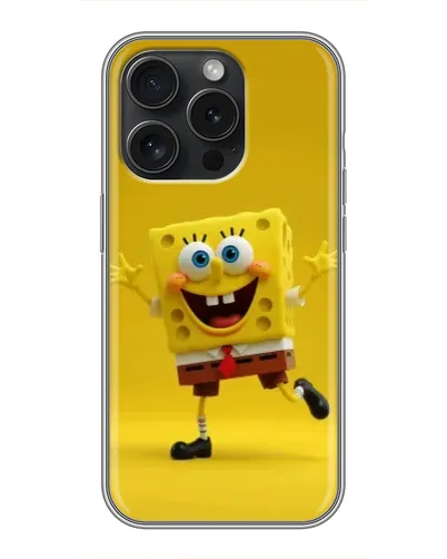 Чехол для iPhone 15 Pro с картинкой «Позитивный Губка Боб» Чехол для iPhone 15 Pro с картинкой «Позитивный Губка Боб»