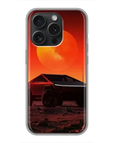 Чехол для iPhone 15 Pro с картинкой «Cybertruck на Марсе» Чехол для iPhone 15 Pro с картинкой «Cybertruck на Марсе»
