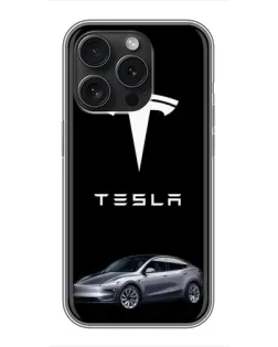 Чохол для iPhone 15 Pro з картинкою «Tesla Model Y»