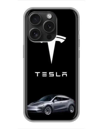 Чехол для iPhone 15 Pro с картинкой «Tesla Model Y» Чехол для iPhone 15 Pro с картинкой «Tesla Model Y»