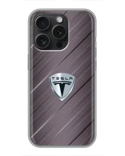 Чохол для iPhone 15 Pro з картинкою «Металева текстура Tesla»