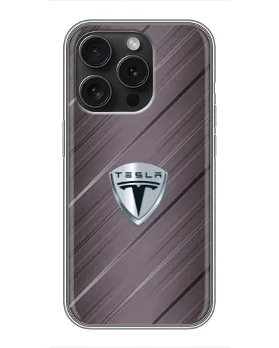 Чехол для iPhone 15 Pro с картинкой «Металлическая текстура Tesla» Чехол для iPhone 15 Pro с картинкой «Металлическая текстура Tesla»