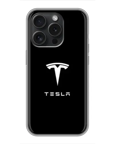 Чехол для iPhone 15 Pro с картинкой «Tesla White Logo» Чехол для iPhone 15 Pro с картинкой «Tesla White Logo»