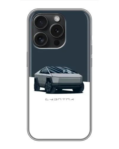 Чехол для iPhone 15 Pro с картинкой «Серебристый Cybertruck Tesla» Чехол для iPhone 15 Pro с картинкой «Серебристый Cybertruck Tesla»