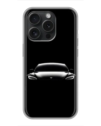 Чехол для iPhone 15 Pro с картинкой «Фары Tesla Night» Чехол для iPhone 15 Pro с картинкой «Фары Tesla Night»