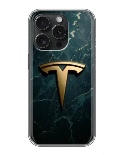 Чехол для iPhone 15 Pro с картинкой «Мраморная Tesla Gold» Чехол для iPhone 15 Pro с картинкой «Мраморная Tesla Gold»