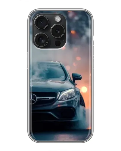 Чехол для iPhone 15 Pro с картинкой «Mercedes — ночной город» Чехол для iPhone 15 Pro с картинкой «Mercedes — ночной город»